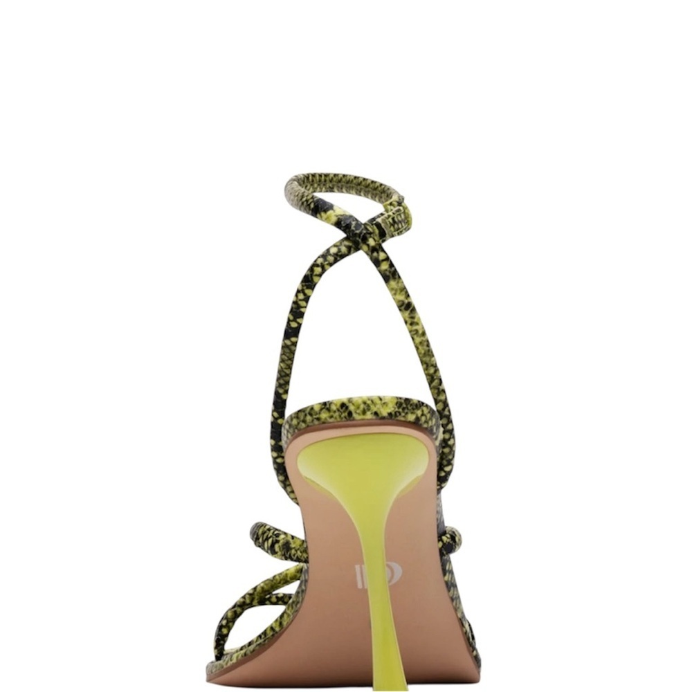 D'Amelio stilettos ankle strap Green & Black Snake print heel sandals Sze 8 - Picture 2 of 5